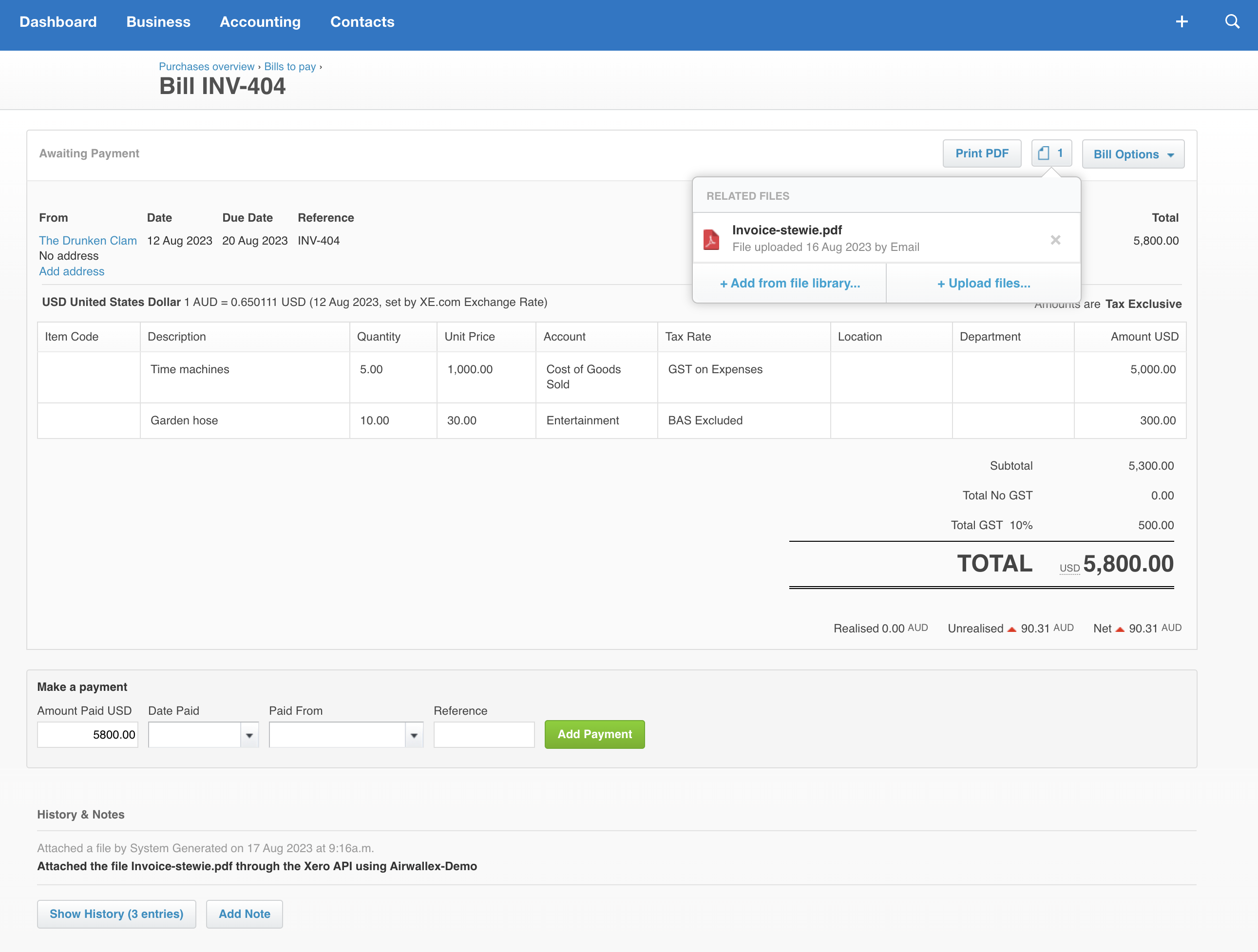 How Bills sync to Xero Airwallex Help Centre