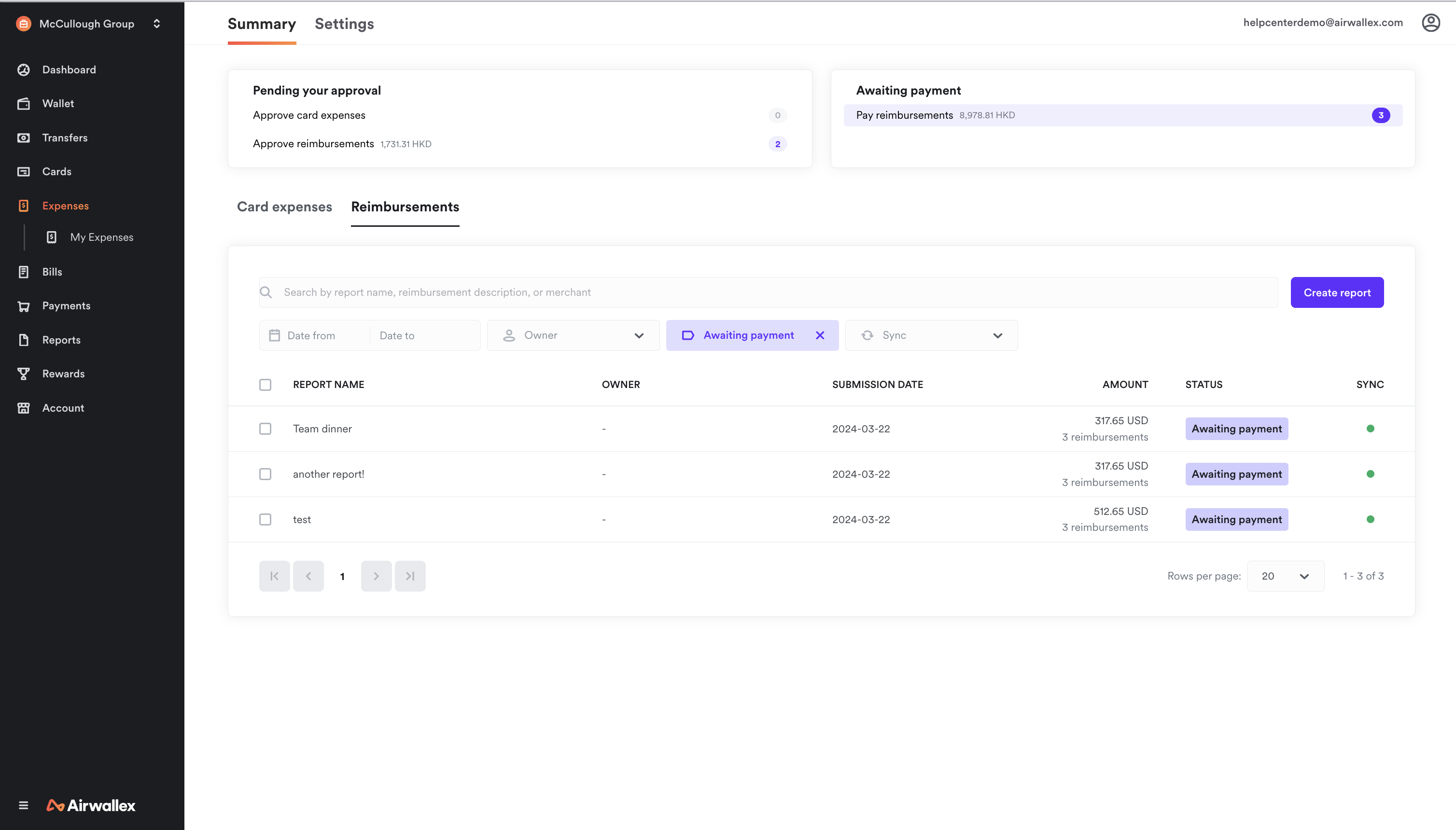 An Admins Guide To Paying Reimbursement Reports Airwallex Help Centre 3102
